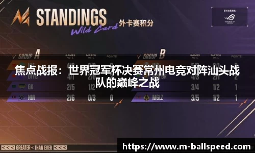 焦点战报：世界冠军杯决赛常州电竞对阵汕头战队的巅峰之战