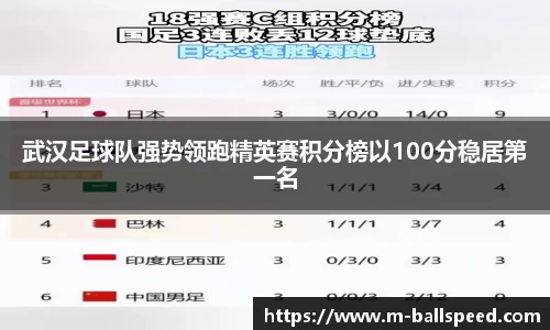 武汉足球队强势领跑精英赛积分榜以100分稳居第一名